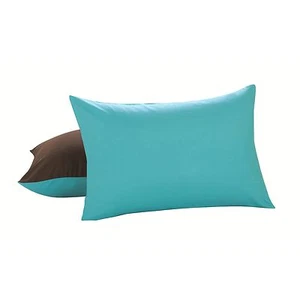 Funda de almohada reversible de 2 piezas: estándar / reina, chocolate y turquesa - Imagen 1 de 1