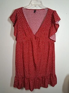Vestido Shein Curve Negocios Informal Lunares Oficina Verano Rojo Para Mujer Talla 1XL - Imagen 1 de 7