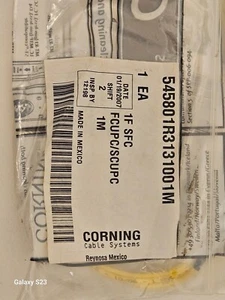 CORNING GOLD 1M SINGLE-MODE FC-SC FIBER OPTIC JUMPER CABLE - Picture 1 of 5