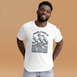 Ride in Style with Unisex Motorbike Quote T-Shirt "Riding A Bike is Like an Art" - Zdjęcie 1 z 7