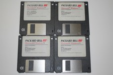 Vintage Packard Bell Microsoft Windows 3.1 on 4 3.5 Floppy Disk