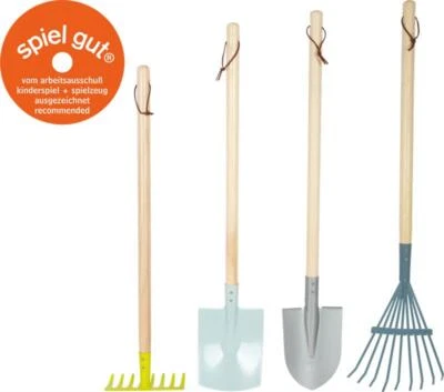 Gartenwerkzeug-Set für Kinder, 4 Teile, Harke, Rechen, Schaufel, Spaten