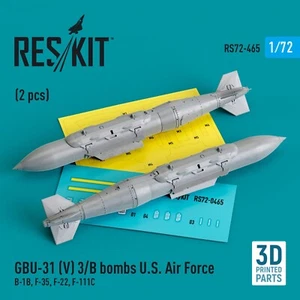 1:72 ResKit RS72-0465 GBU-31 Bombas USAF B-1B F-35 2 piezas impresión 3D - Imagen 1 de 3