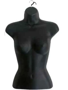 PLASTIC HANGING MANNEQUIN HALF BODY WOMEN WHITE & BLACK top Quality UK STOCK - Picture 1 of 4