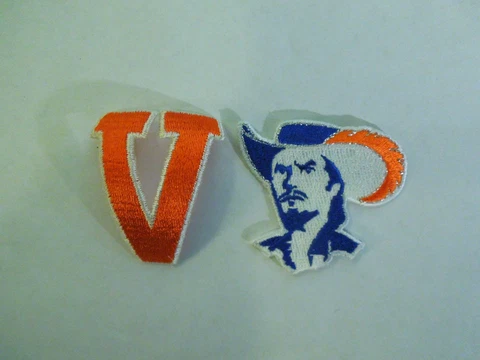 Lot of 2 Virginia Cavaliers Patches- 1 "V" and 1 "Mascot" - Lot #5 Cover