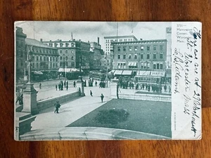 1910 Used Souvenir Postcard Harrington Corner Worcester Massachusetts - Picture 1 of 4