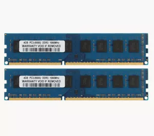 8GB 2X 4GB PC3-8500U DDR3 1066MHz 240PIN 1.5V Desktop DIMM Memory RAM For Intel - Picture 1 of 6