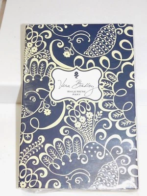 Vera Bradley While We're Away Note Pad Babysitter's Book Twirly Birds Navy Blue - Image 1 of 2