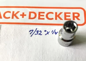 Black & Decker  7/32" x 1/4"  Dr Standard Socket 6 Point Free USA Shipping - Picture 1 of 3