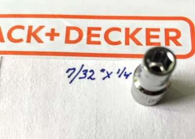Black & Decker  7/32" x 1/4"  Dr Standard Socket 6 Point Free USA Shipping - Image 1 of 3