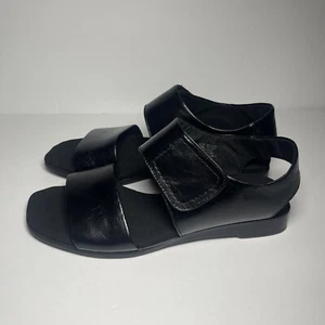 Munro Nissa Ankle Strap Black Leather Sandals size 10M - Picture 1 of 11