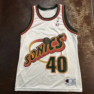 Vintage Champion Shawn Kemp #40 Seattle SuperSonics NBA Basketball Jersey Sz 40 - Picture 1 of 10