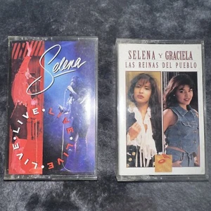 Lot Of 2 Selena Y Graciela Las Reinas Del Pueblo $ Selena Live Rare Cassette - Picture 1 of 4