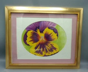 Chalk/Pencil Violet Drawing Signed 16x13 - Picture 1 of 1