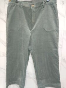 Womens Oliver Bonas needle cord wide leg olive green Trousers Size 16(18)