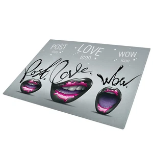 Glass Chopping Board Kitchen Worktop Protector Saver Black Pink Purple Lips - Afbeelding 1 van 3