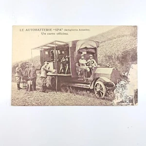 Foto cartolina militare WW1 Le Autobatterie "SPA" Un carro officina - Foto 1 di 2