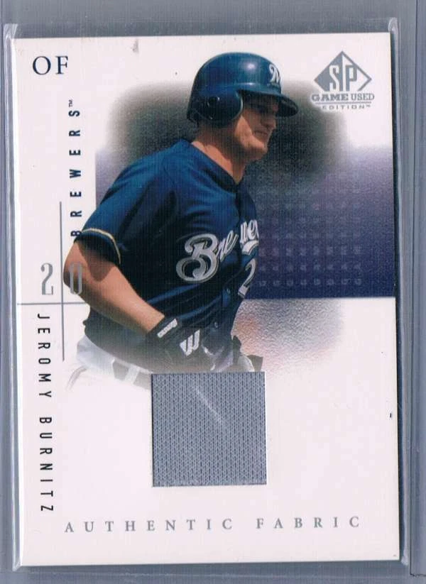 2001 Game Used Edition Authentic Fabric #JB Jeromy Burnitz NM-MT NM-MT MEM Brewe - Image 1 of 1