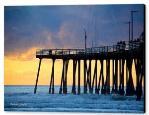 Tarjetas de 12 notas The Pier at Pismo Beach California Barbara Snyder paisaje marino puesta de sol - Imagen 1 de 1