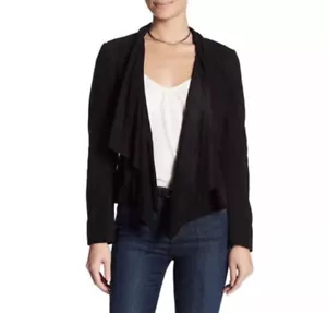 NEW Muubaa Napalon Waterfall Suede Jacket - Black - 4US / 8UK - Picture 1 of 7