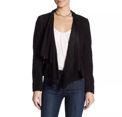 NUEVA Chaqueta de Gamuza Muubaa Napalon Cascada - Negra - 4US / 8UK Foto 1 de 4