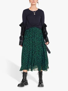 BNWT Hush Martina Skirt Leopard Green & Black Midi Skirt UK 10 - Picture 1 of 5