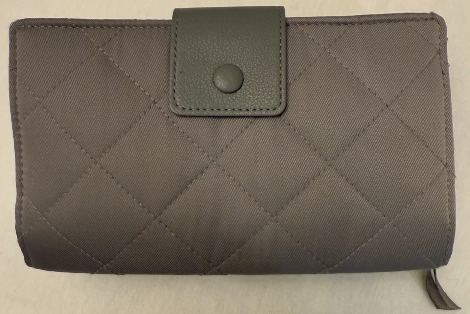 BOLSA BANDOLERA VERA BRADLEY RFID ICÓNICA DE LUJO GRIS TRANQUILO NUEVA CON ETIQUETAS (L-30) Foto 1 de 4