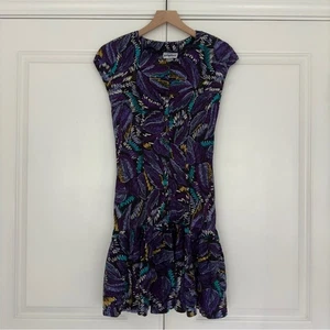 Vintage 90s Rampage Button Down Midi Dress 1990s Print Shoulder Pads VTG 9/10 - Picture 1 of 9