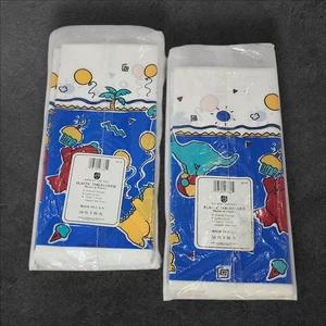 2 manteles de cumpleaños de dinosaurios vintage de los 90 American Greetings NOS 54x96 fiesta - Imagen 1 de 2