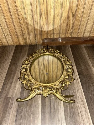Vintage Brass Oval Mirror - Image 1 of 4