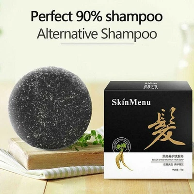 Fashion Hair Darkening Shampoo Bar Hair Polygonum Essence Hair Cleansing Soap US - Image 1 of 4