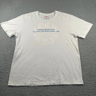 Camiseta SUNDEK Para Hombre Blanca XL Algodón Gráfico Surf Cuello Redondo Foto 1 de 4