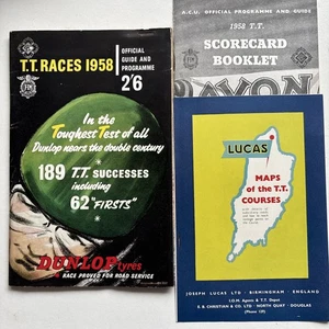 1958 ISLE OF MAN TT OFFIZIELLES FÜHRERPROGRAMM & KARTE & RENNKARTE - Bild 1 von 13