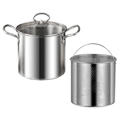  Pentola Inox Cestello Frittura Acciaio Inossidabile Per Friggere - Immagine 1 di 4