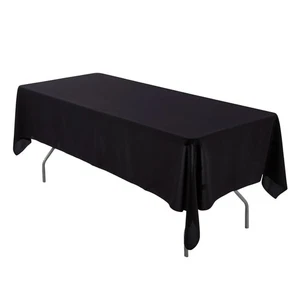 10 Stck. 60"x102" Rechteckig Stoff Leinen Tischdecke - Schwarz - Hochzeit pr - Bild 1 von 8