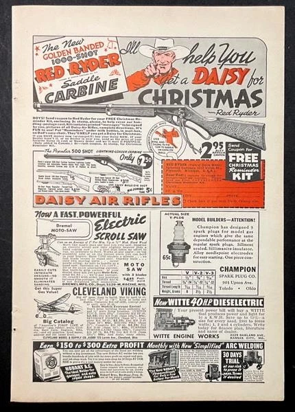 "I'll Help You get a Daisy for Christmas" ~ Red Ryder Daisy BB Gun 1940 impresión AD Foto 1 de 1