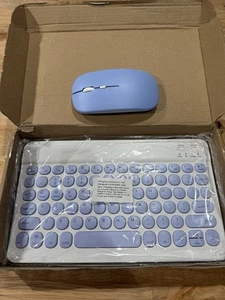 Bluetooth Keyboard & Mouse Combo Rechargeable Portable Wireless Apple Purple - Picture 1 of 6