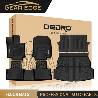 3D Floor Mats Cargo Liner Backrest Mats for 2019-2025 Toyota RAV4 All Weather Foto 1 de 4