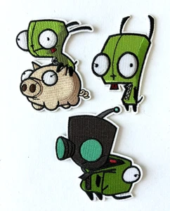 Invader Zim GIR Nickelodeon Bügelflicken 3er Set NEU - Bild 1 von 8