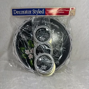Massachusetts Souvenir Tray Or Wall Plaque With 6 Coasters By Decorator Styled - Picture 1 of 8