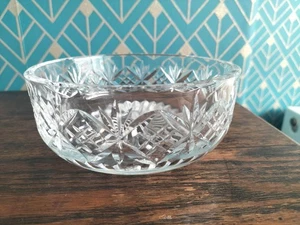 Cuenco de vidrio Stuart corte cristal firmado excelente calidad peso pesado vintage - Imagen 1 de 6