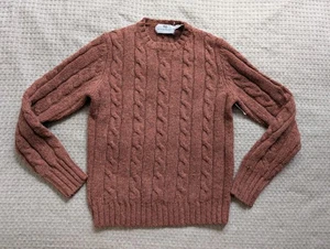 Vintage Susan Bristol Pullover Herren Medium Zopfmuster Shetland Wollpullover 90s - Bild 1 von 13