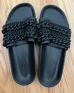 Kendall and Kylie schwarze Lederpantoletten mit Kettendetails - Größe 8,5 - Bild 1 von 9