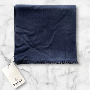 Stola sciarpa Bally blu cotone tri-boomerang-jacquard 19"x72" nuova con etichetta - Italia - Foto 1 di 8
