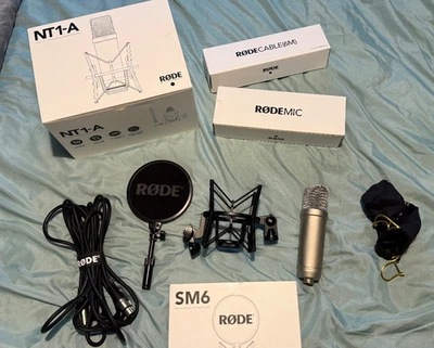 Rode NT1-A Studiomikrofon mit Shock Mount, Pop Filter, 6m Kabel und Ständer - Bild 1 von 4