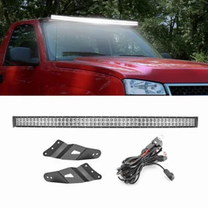 52" LED Light Bar & Roof Mounts & Wire For 99-06 Chevy Silverado 1500 2500 3500 - Picture 1 of 5