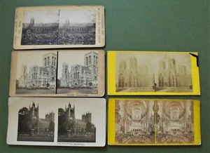 5x antike Stereo Ansicht Stereoview Karten Kirche Abtei Kathedralen Westminster &c - Bild 1 von 8