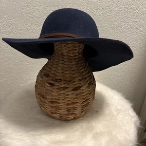 Janie And Jack Girls Navy Felt Fedora Equestrian Hat NWOT 6-8 - Picture 1 of 4