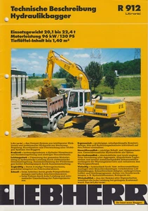 LIEBHERR Hydraulikbagger R 912 Hydraulic Excavator 1996 Prospekt Brochure - Bild 1 von 1
