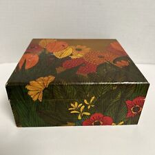 VINTAGE WOOD Decoupage  BOX  1970S HAND MADE~ Financial Secretary box~ Lox•Box